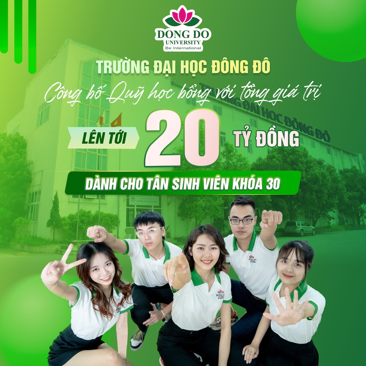 Chính sách học bổng Trường Đại học Đông Đô năm 2025 dành cho K30