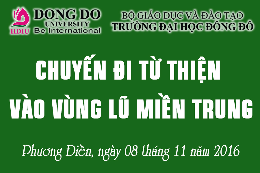  Công đoàn trường ĐH Đông Đô trao tiền ủng hộ tận tay bà con vùng lũ miền Trung