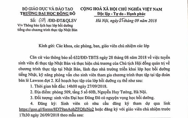 Lịch học bồi dưỡng tiếng Nhật, kỹ năng phỏng vấn cho sinh viên