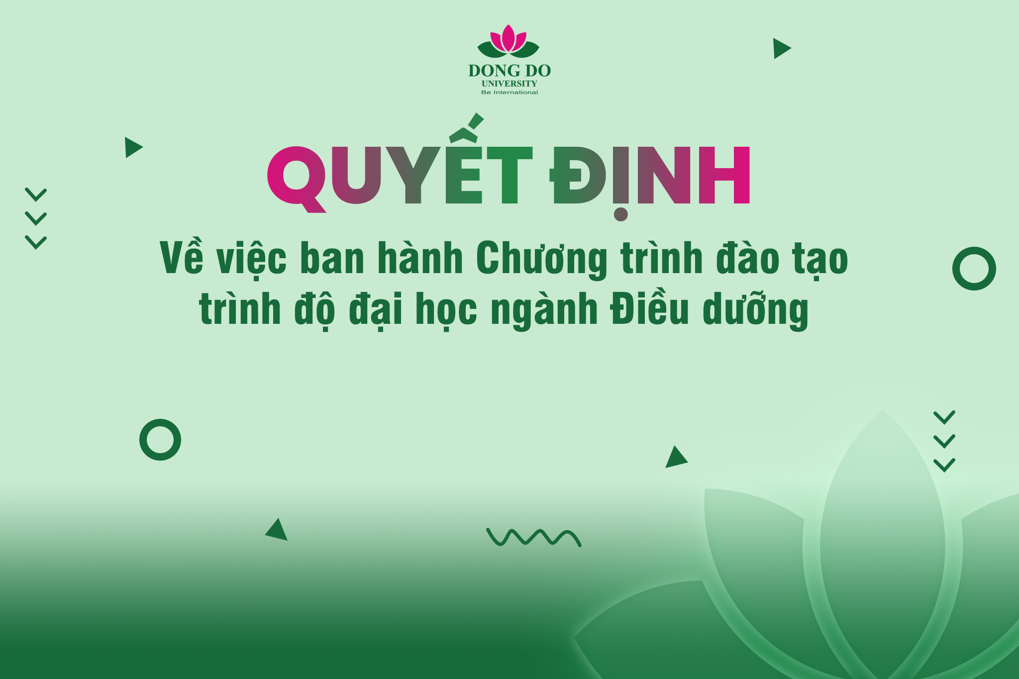 QĐ số 548 ngày 16/06/2021 về việc ban hành Chương trình đào tạo trình độ đại học ngành Điều dưỡng