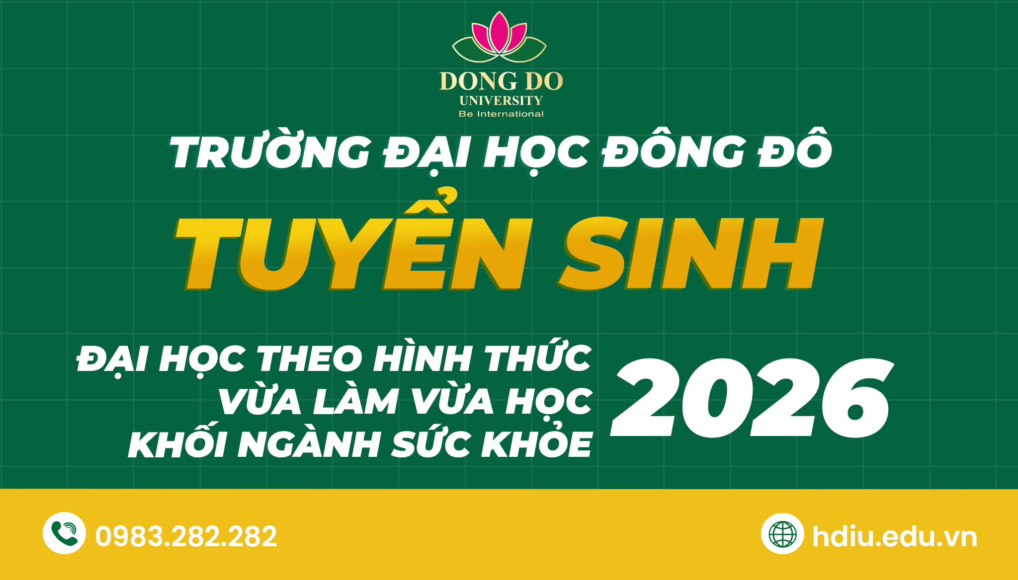 Thông báo tuyển sinh đại học theo hình thức vừa làm vừa học khối ngành sức khỏe năm 2026