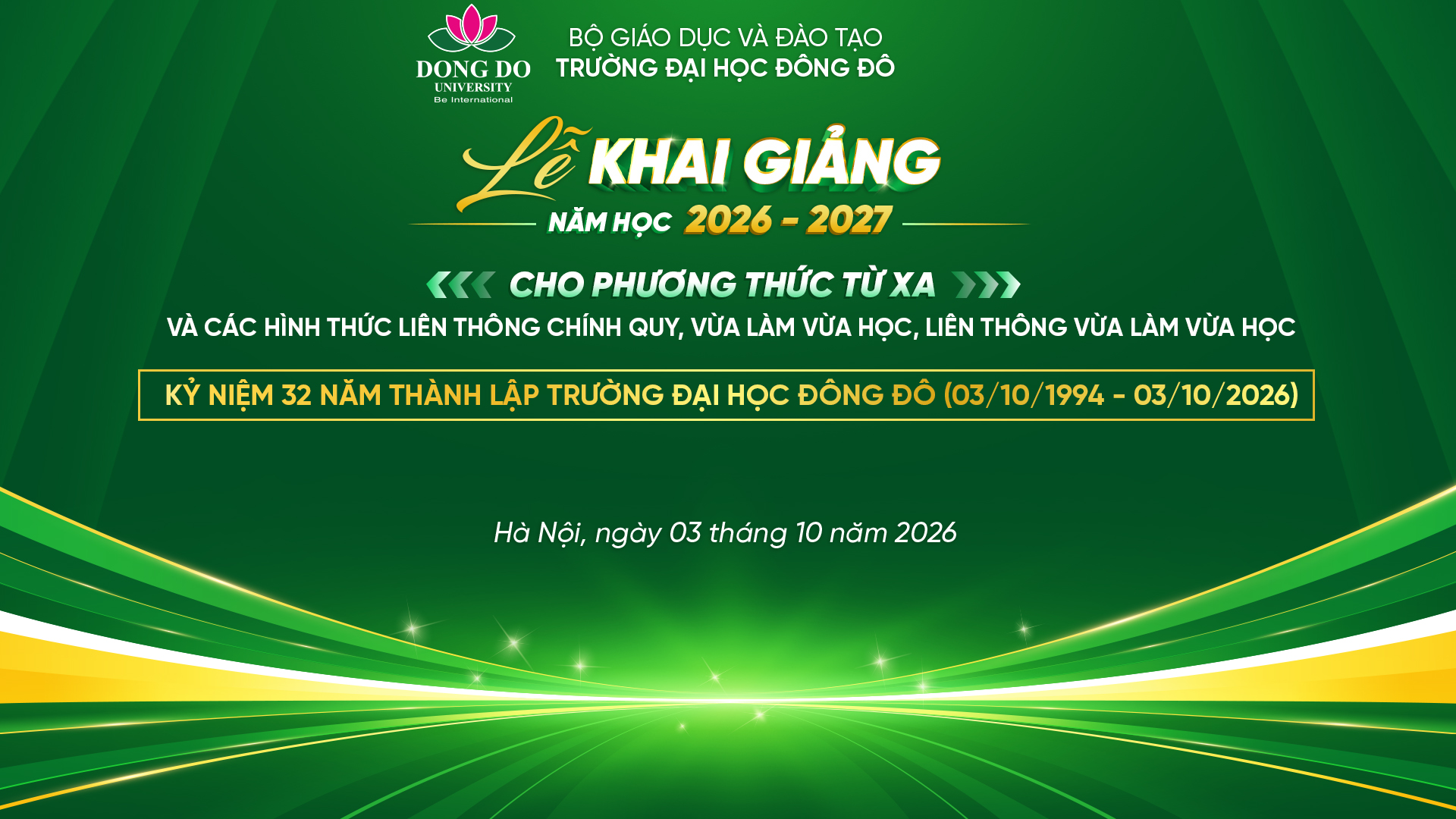 le-khai-giang-nam-hoc-2026-2027-va-ky-niem-32-nam-thanh-lap-truong-dai-hoc-dong-do